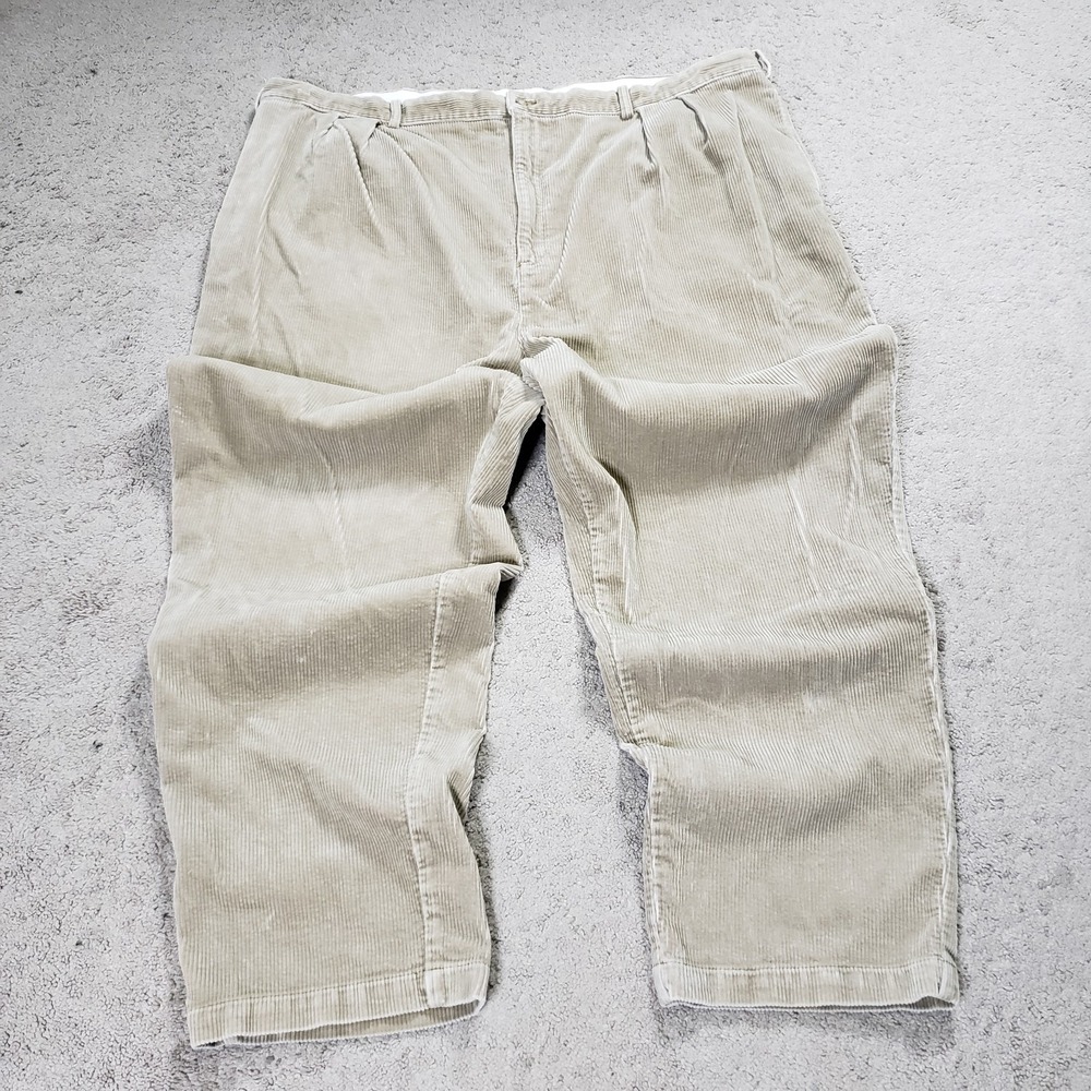 Polo Ralph Lauren Corduroy Pants 50x31 Pleated Wide Wale Casual Preppy VTG 90s